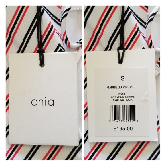 FREE Shipping! Onia Gabriella Suit Chevron Stripe - Picture 3 of 5
